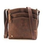 Real Leather 9.5" Inch Sling Cross-BodyBag for Girls And Women - Brown