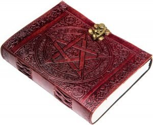 Unique Handmade Leather Diary Embossed with star, journey double wolf Diary with Antique Lock for Artist Sketchbook, Scrapbook, Drawing, Writing etc - Image 3