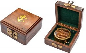 Vintage Thoreau Go Confidently Quote Antique Brass Compass 2" with Shesham Wooden Box (Multicolour) - Image 5