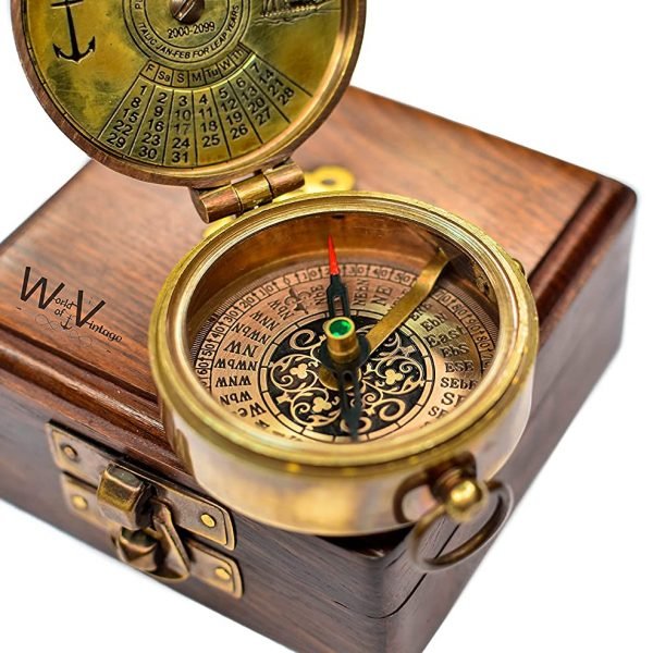 Vintage Thoreau Go Confidently Quote Antique Brass Compass 2 with