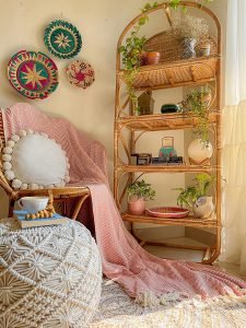 Handwoven and Knitted Cotton Macramé Pouf, Ottoman/Footrest, Small Furniture for The Living Room, Bedroom and Kids (Natural, 18x18x14inches) - Image 7