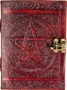 Unique Handmade Leather Diary Embossed with star, journey double wolf Diary with Antique Lock for Artist Sketchbook, Scrapbook, Drawing, Writing etc