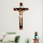 16 inch Polymarble Holy Cross showpiece Idol Catholic Wall Decorative Christian Statues Figurine for Home Decor Craft for House Warming for Living Room (Multicolor) - Image 2