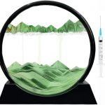 Moving Sand Art Picture Glass Liquid Painting 3D Natural Landscape showpieces for Home Decor Antique Gifts for Kids Office Desktop Decoration Desk Table Decorative Items