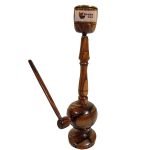 Decoration Items for Home Party Wood Hookah 10 inch | Ecofriendly Handicraft Decor Items, Show Pieces for Home Decor Living Room bar sheesham Wood and Brass Special Addition Hookah Pot