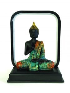 Multicolor 10.5 Inch Palm Buddha Statue Led Lamp Decorative Set for Home Décor - Image 6