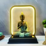 Multicolor 10.5 Inch Palm Buddha Statue Led Lamp Decorative Set for Home Décor