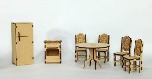 wooden miniature furniture - home decor, construction toy, modeling kit, school project - easy to assemble (extended furniture)-Beige(Pack of 16 Pieces) - Image 5