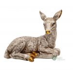 Resin 6" Deer Statue Showpiece Antique Finish Table Accent Collectible Figurines For Home Interior Decor Item Handicraft Wild Animal, Multi Colour - Image 2